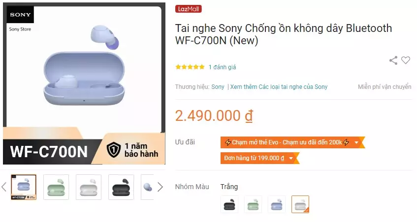 Tai nghe Sony WF-C700N có giá bán hợp lý và đáng mua trong tầm giá