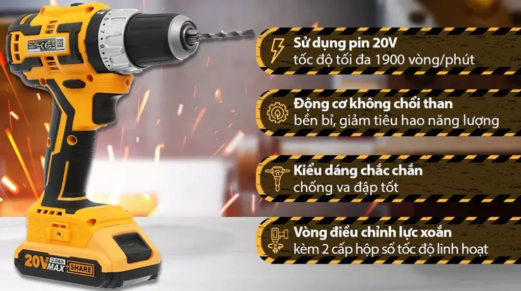 Máy khoan PIN tốt nhất Ingco CIDLI20608 20V