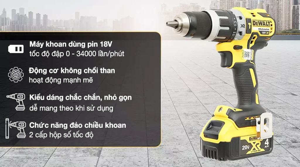 Máy khoan PIN không chổi than Dewalt DCD796M2-B1