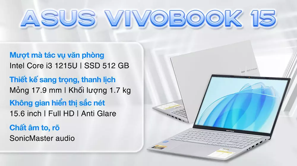 asus vivobook 15 x1504za i3 mo ta